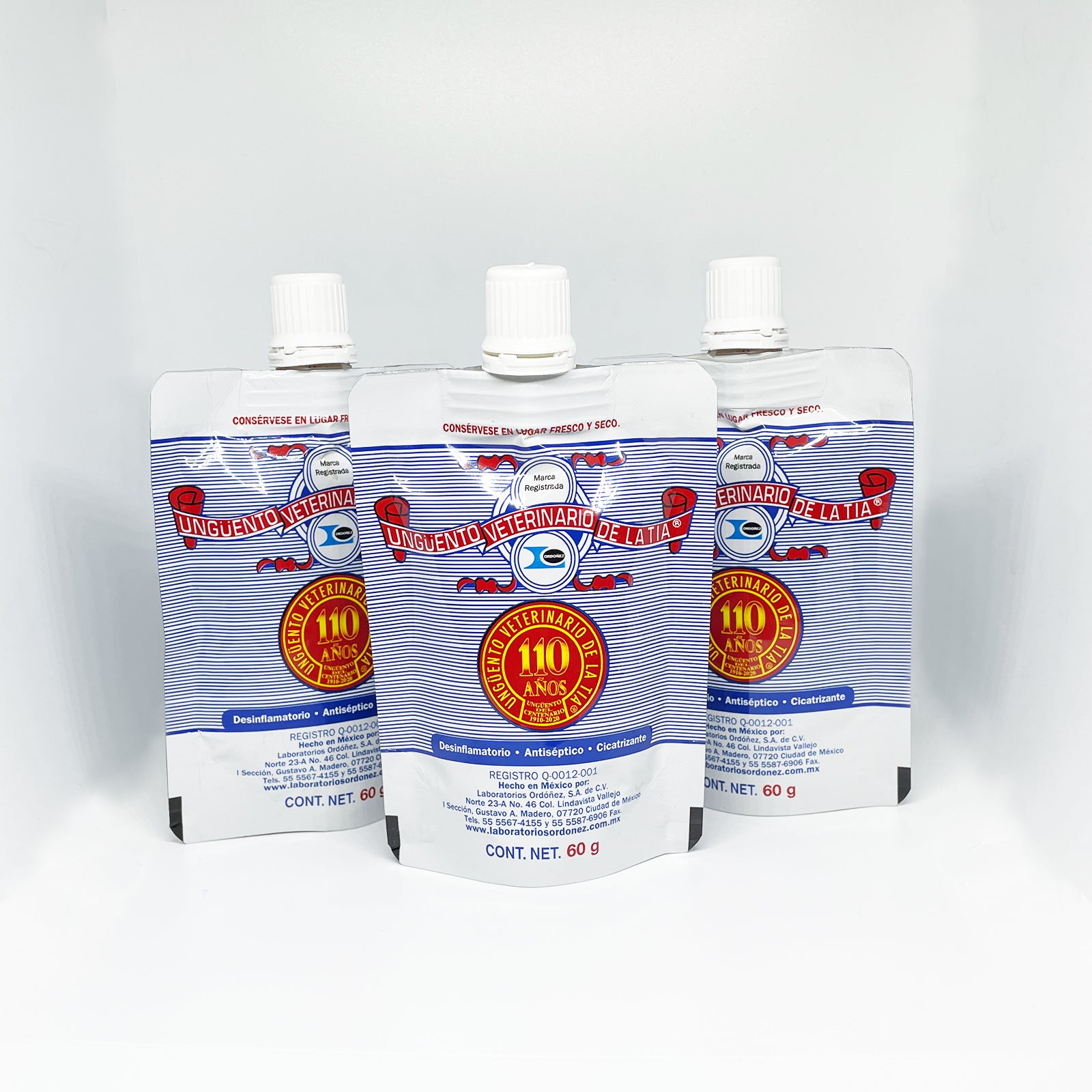 Ungüento Veterinario, Kit: 3 DoyPack de 60g